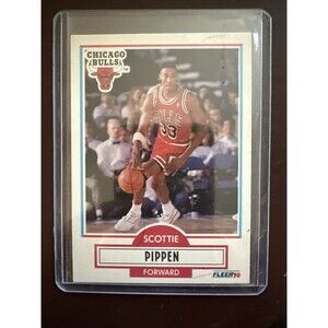 Scottie Pippen 1990-91 Fleer #30 Black Line Error Card Vtg Bulls NBA